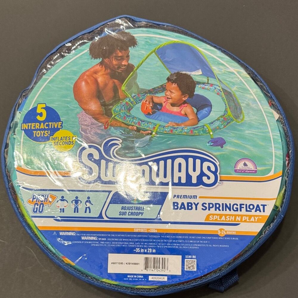 SwimWays Baby Spring Float with Canopy - Blue